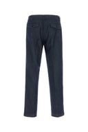 Pt Torino Melange Blue Cotton Pant