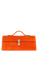 Savette Orange Suede Slim Symmetry Handbag