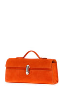 Savette Orange Suede Slim Symmetry Handbag