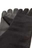 Loulou De Saison Dark Brown Leather And Calf Hair Edna Gloves