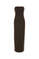Loulou De Saison Shilo-Kleid aus brauner Stretchwolle