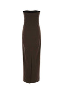 Loulou De Saison Shilo-Kleid aus brauner Stretchwolle