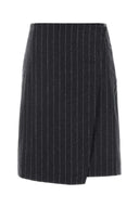 Loulou De Saison Embroidered Wool Blend Mason Skirt