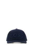 Boss marineblå baseballcaps i bomull