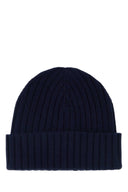Sporty & Rich Navy Blue Cashmere Blend Yankees Beanie Hat