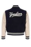 Sporty & Rich Dark Blue Wool Blend Bomber Jacket