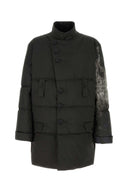 Yohji Yamamoto Dunkelbraune gepolsterte Polyesterjacke