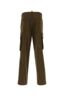 Dsquared Olive Green Stretch Cotton Loose Cargo Pant