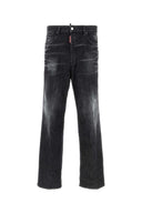 Dsquared Svart Stretch Denim Løse Jeans