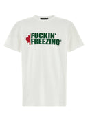 Camiseta de algodón blanco dsquared