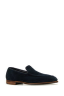 Crockett&Jones Navy Blue Suede Salcombe Loafers