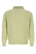Auralee Pastel Green Mohair Blend Polo Shirt