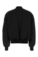 Entire Studios Black Stretch Polyester Blend Bomber Jacket