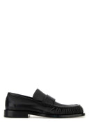 Mocassins en cuir noir Jil Sander