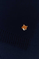 Maison Kitsune Navy Blue Wool Scarf