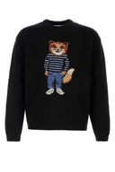 Maison Kitsune Black Wool Blend Genser