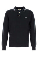 Autry blauw gebreid poloshirt