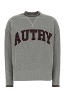 Autry Melange Graues Baumwoll-Sweatshirt