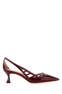 Santoni Burgunderfarbene Stella-Pumps aus Leder