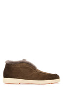 Santoni Fortune Slip-Ons aus braunem Wildleder