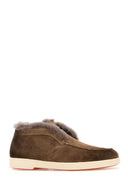 Santoni Fortune Slip-Ons aus braunem Wildleder