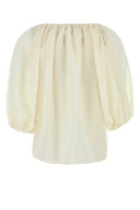 Filosofía Di Lorenzo Serafini Camisa de mezcla de poliéster de marfil