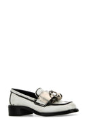 Prada White Leather Loafers