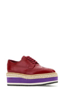 Prada Red Leather Lace Up Shoes