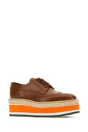 Prada Caramel Leather Lace Up Shoes