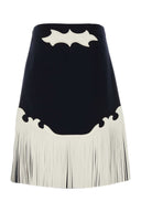 Prada Midnight Blue Wool Skirt