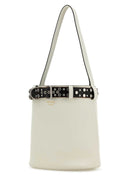 Prada White Leather Prada Buckle Buckle Bag