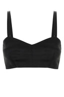 Prada Schwarzes Satin-Crop-Top