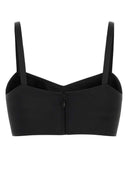 Prada Schwarzes Satin-Crop-Top