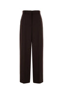 Stella McCartney Pantra de sarga de color marrón oscuro