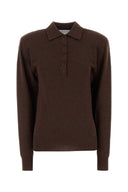Stella Mc Cartney Brown Cashmere Blend Polo Shirt
