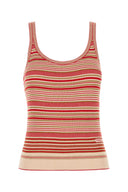 Fendi Embroidered Silk Tank Top