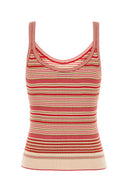 Fendi Embroidered Silk Tank Top