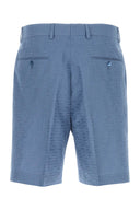 Fendi Cerulean Blue Linen Blend Bermuda Shorts