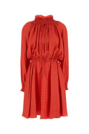 Mini vestido de seda fendi coral