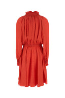 Mini vestido de seda fendi coral