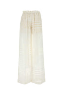 Fendi White Viscose Blend Wide Leg Pant