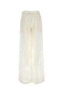 Fendi White Viscose Blend Wide Leg Pant