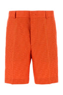 Fendi Bermudashorts aus korallenrotem Leinengemisch