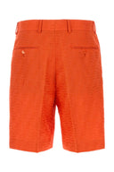 Fendi Bermudashorts aus korallenrotem Leinengemisch