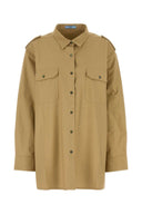 Prada Kamelfarbenes Oversize-Hemd aus Baumwolle