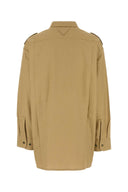 Prada Kamelfarbenes Oversize-Hemd aus Baumwolle