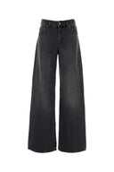 Marine Serre Black Denim Wide Leg Jeans