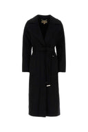 Michael By Michael Kors Black Wool Blend Coat