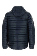 Klattermusen 海军蓝色尼龙低领羽绒夹克