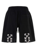 Off White Black Cotton Bermuda Shorts